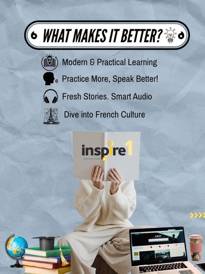 What makes the INSPIRE method better? It focuses on practical learning, more speaking practice, and cultural immersion through fresh stories and smart audio.