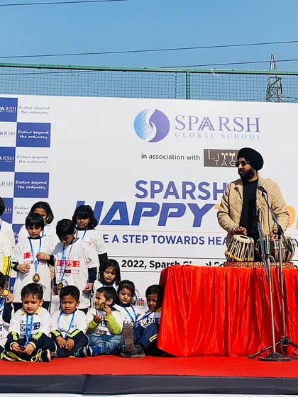Performing for the kids at the Sparsh Global School during their 'Happy'thon' event. It's always a pleasure to play for such an enthusiastic young audience on Children's Day.