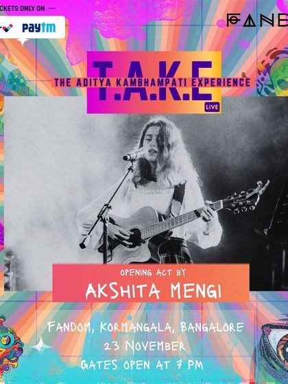 The poster for a show at Fandom, where I was the opening act for The Aditya Kambhampati Experience.