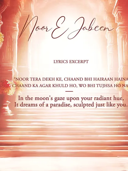 "In the moon's gaze upon your radiant hue, It dreams of a paradise, sculpted just like you." More poetry from my original song.