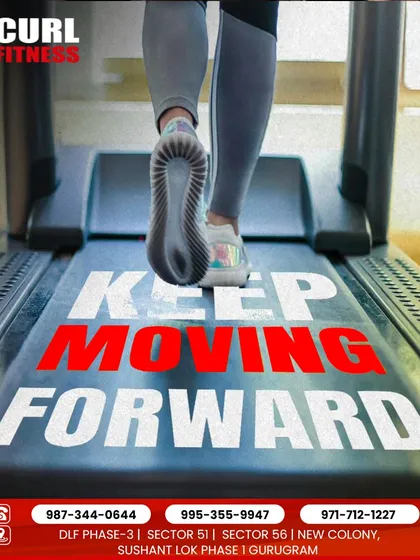 A simple but powerful message. No matter what, keep moving forward. Every step on the treadmill, every rep, is a step in the right direction.