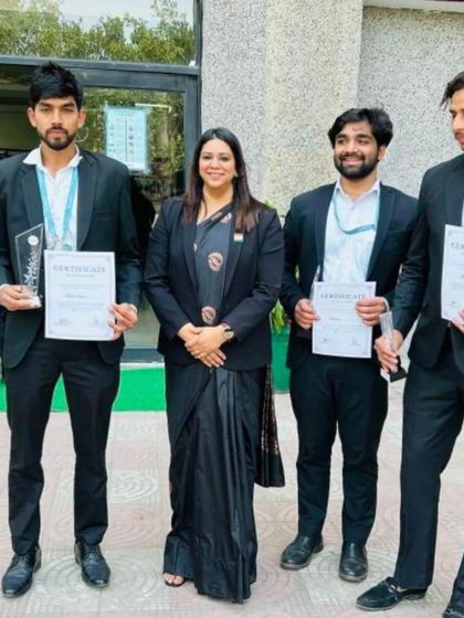 Posing with the talented student winners of the moot court competition. Their sharp legal minds and persuasive arguments were truly impressive.