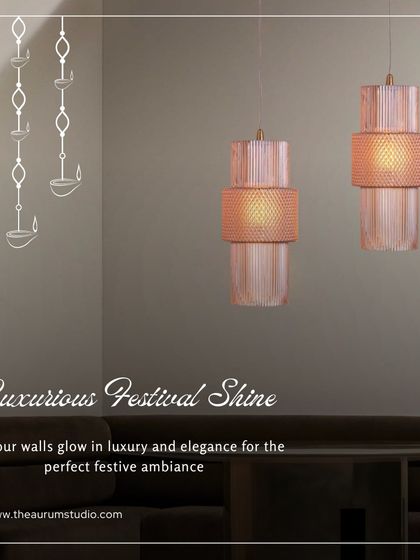 These hanging lights with a pinkish hue are perfect for a luxurious festival shine. They let your walls glow with elegance, creating the perfect festive ambiance.