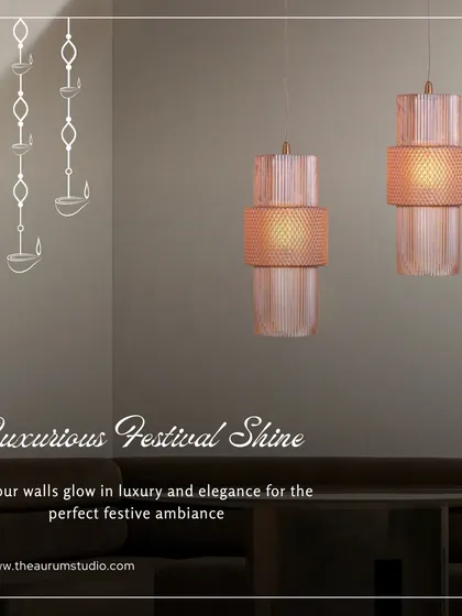 These hanging lights with a pinkish hue are perfect for a luxurious festival shine. They let your walls glow with elegance, creating the perfect festive ambiance.