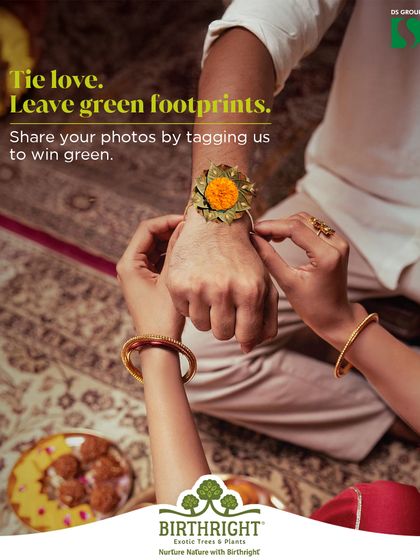 Tie love, leave green footprints. This Raksha Bandhan, celebrate with a handmade, natural rakhi that honors your sibling and our planet. A beautiful moment of connection.