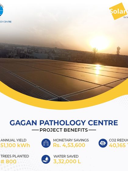 I successfully installed a 40 KWp solar PV plant at Gagan Pathology Centre. This system helps the healthcare facility reduce its operational costs by over ₹4.5 lakhs annually while ensuring reliable power.