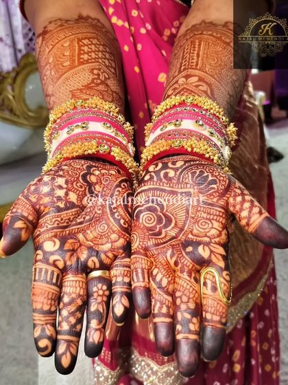 The final stain of the groom's sister's mehndi. The rich, dark color is a testament to my organic henna and the client's excellent aftercare.