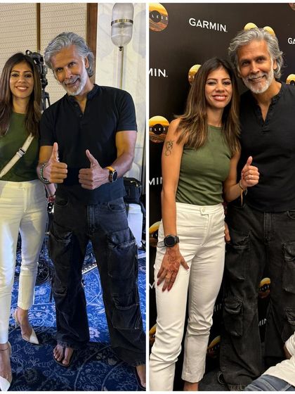 Posing with Milind Soman. It's inspiring to be in the presence of someone who has been a role model for fitness in India for decades.