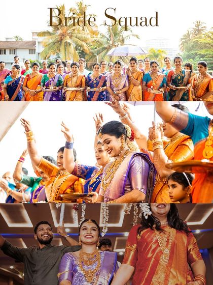 The bride with her "Bride Squad", capturing the energy and support of her closest friends and family.