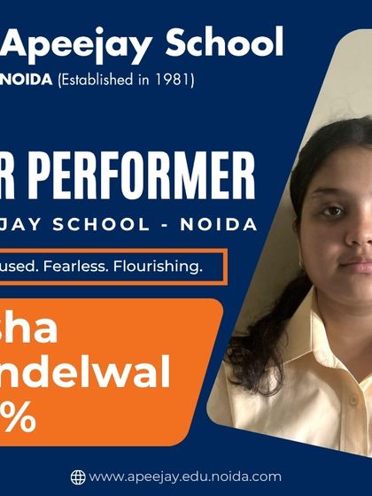 We celebrate Diksha Khandelwal of Class 11 for her score of 94.6%. Her journey shows that with the right mindset and mentors, anything is possible.