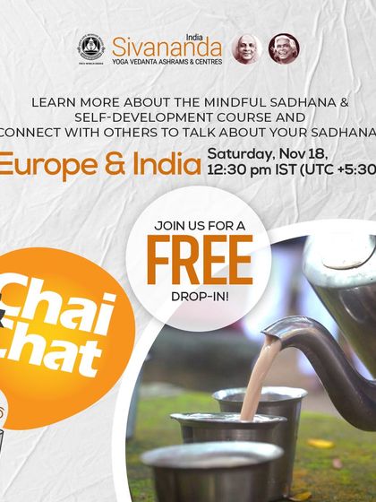 An announcement for a "Chai & Chat" session. These informal meetings are a great way to learn more about our online offerings and connect with our teaching faculty.