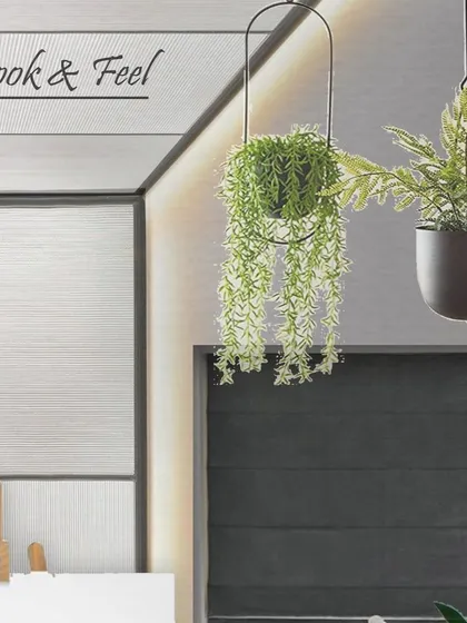Another 'look & feel' board, this time focusing on incorporating greenery and specific textures. This initial step is crucial in our design process to ensure the final space is a true reflection of the client's personal style and functional needs.