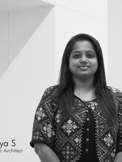Meet Senior Architect Divya S. She believes that a building's interior and exterior are two sides of the same coin and is passionate about creating emotional connections through design.