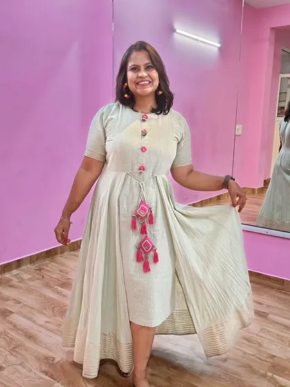 A solo shot of me feeling happy and graceful after the workshop. The space truly inspires creativity and self-expression.