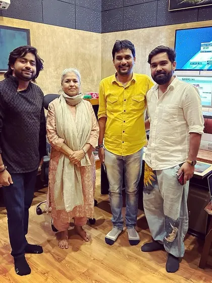 In the recording studio with veteran actress Waheeda Rehman for an upcoming TV show. It was an honor to be part of this session.