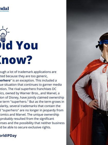 An interesting IP situation: the word "superhero" is jointly claimed by rivals DC Comics and Marvel, an unusual ownership arrangement for a common term.