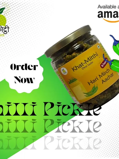 If you love spicy food, my green chilli pickle is a must-try. It's simple, fiery, and made with no preservatives.