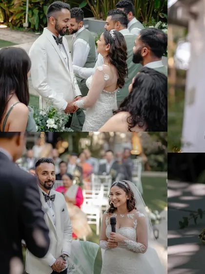 Images from beautiful Christian weddings at my venue. The stone aisle serves as a natural walkway, and the open lawn allows for classic seating arrangements, creating a picturesque chapel-in-nature feel.