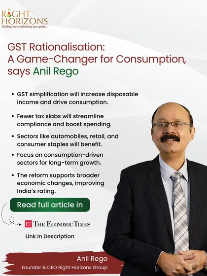 Our Founder and CEO, Anil Rego, is frequently featured in leading financial publications like The Economic Times to share his expert analysis on market trends and economic policies. This particular insight explains how GST rationalization can act as a significant game changer for India's consumption-driven sectors.