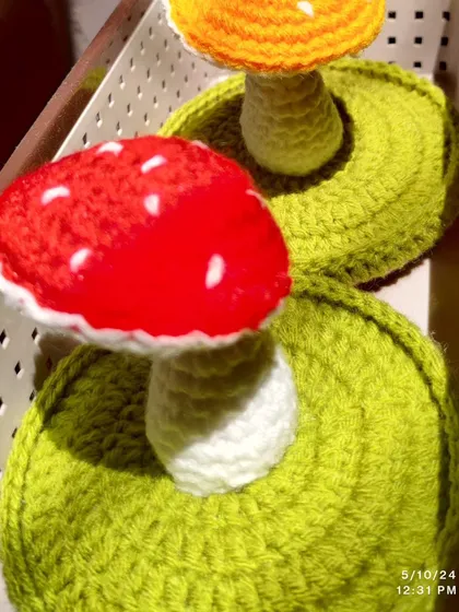 Another shot of the red mushroom holder.