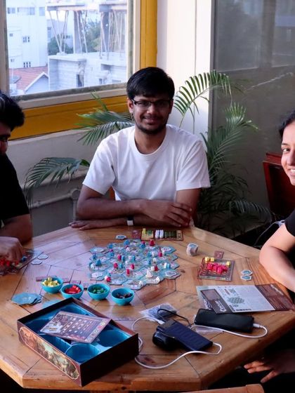 A game with a view. Our window-side tables offer a beautiful backdrop for an afternoon of gaming.