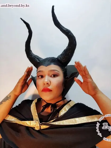 Bringing a character to life is one of my favorite challenges. This is a Maleficent-inspired look we created for a costume event. It combines sculpted features with a classic villainous red lip to transform my client into the iconic Disney character.