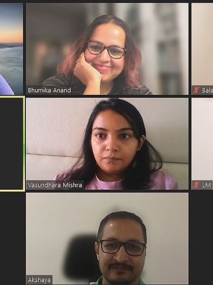 Our Cuckoos in session. Trala. A lighthearted moment captured during one of our online workshops.