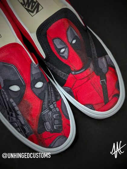 A top-down view of the Deadpool Vans, showing the Merc with a Mouth ready for action. I can't wait for Deadpool 3 with Hugh Jackman.