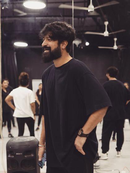 A candid shot of me smiling during a dance session.