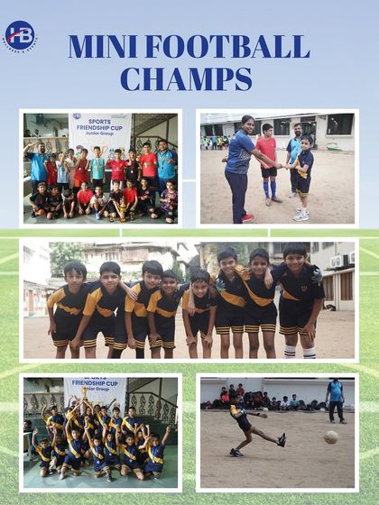 Our Mini Football Champs in action. This collage captures the energy, skill, and joy of our youngest football players during the Sports Friendship Cup.
