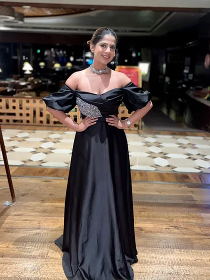 In my black element for Grohe at the stunning Khyber Resort in Gulmarg, Kashmir. The location was as breathtaking as the event.