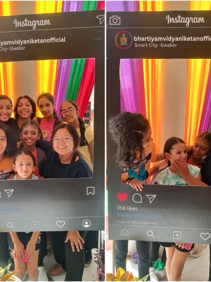 Fun moments at the CBSE Aerobics National 2024. Our gymnasts loved posing with the giant Instagram frame.