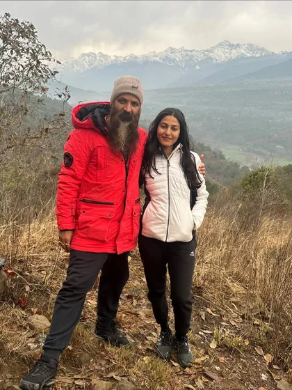 A photo with a student during our mountain trek. The path may be challenging, but the views from the top, both external and internal, are always worth the effort.