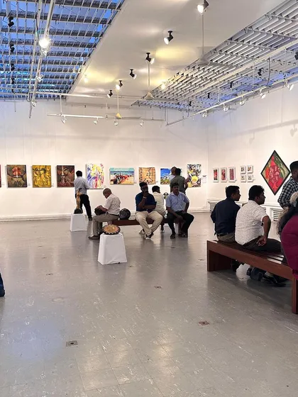 A wide view of the gallery space during the 4th day of our international exhibition in Colombo.