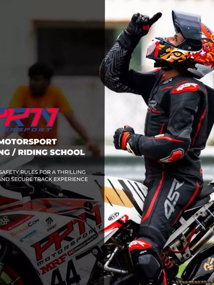 We teach you to ride with skill and confidence while keeping safety front and center. This graphic highlights our commitment to a thrilling yet secure track experience.