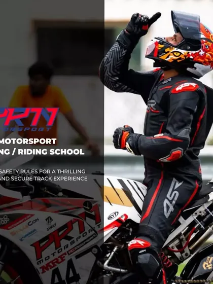 We teach you to ride with skill and confidence while keeping safety front and center. This graphic highlights our commitment to a thrilling yet secure track experience.