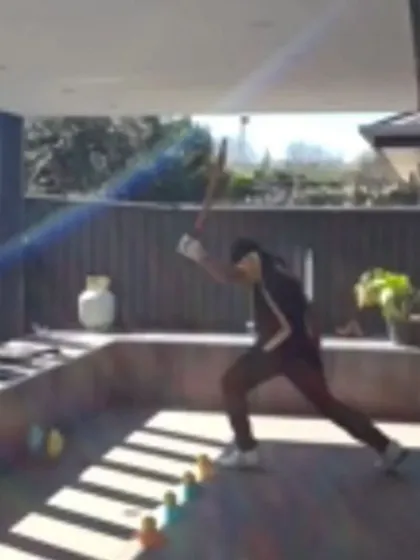This image shows my online trainee from Australia, Aarush Thakur, practicing the drills that led to his brilliant 95-run innings. Even without a ball feeder, his dedication to creative drills has produced great results.