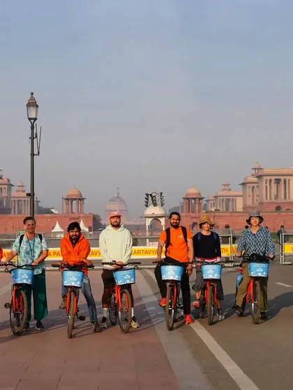 Our group poses for a photo with the magnificent Secretariat Buildings in the background. The scale of Lutyens' architecture is truly impressive up close.