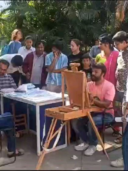 A shot of the crowd gathered around our stall at the India Science Festival at IISER Pune. It was a popular attraction.