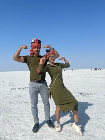 A fun picture from our trip to the Rann of Kutch. Celebrating my husband's birthday with more adventures and memories together.