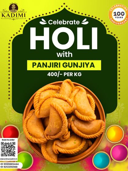 For a different flavour, try our Panjiri Gunjiya. It has a unique, wholesome filling that makes it a delicious and satisfying sweet for Holi.