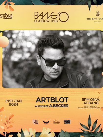 My flyer for a sundowner at The Ritz-Carlton, supporting A.Becker.