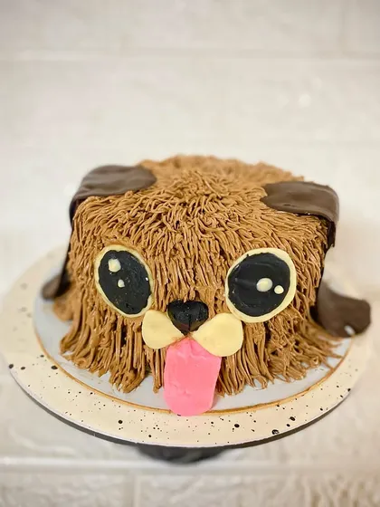 This no-fondant dog cake was a special request for a pet lover, and we've been making his cakes since the beginning.