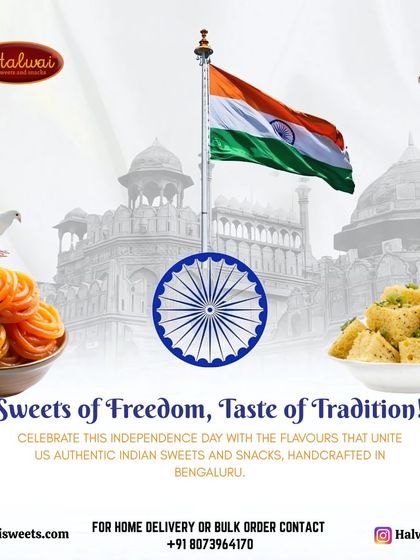 Sweets of Freedom, Taste of Tradition. Celebrate Independence Day with flavors that unite us, like our authentic Jalebi and Dhokla, handcrafted in Bengaluru.