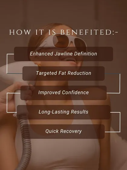 The benefits of our Double Chin Reduction treatment are clear. It provides enhanced jawline definition, targeted fat reduction, and long-lasting results with a quick recovery, boosting your confidence.
