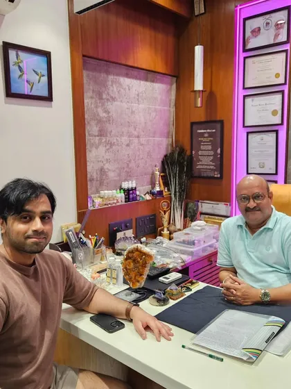 A client visiting for a follow-up session. Building a long-term relationship is important to me, as it allows us to track progress and adjust remedies as your life evolves.