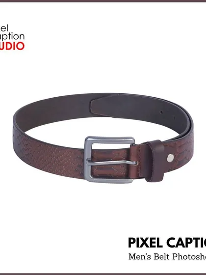 A branded, clean shot of a men's textured belt, perfect for showcasing your accessories collection.