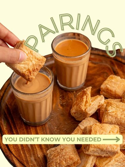 A classic pairing you didn't know you needed: my flaky Maska Khari dipped into a cutting glass of chai. It’s a simple, real, and comforting snack for a slow evening.