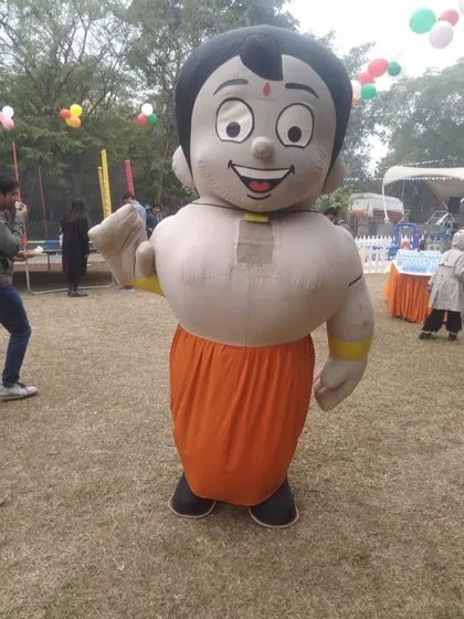 Hire the famous Chota Bheem for your party. This inflatable mascot is a huge attraction for kids who love the popular Indian cartoon character.