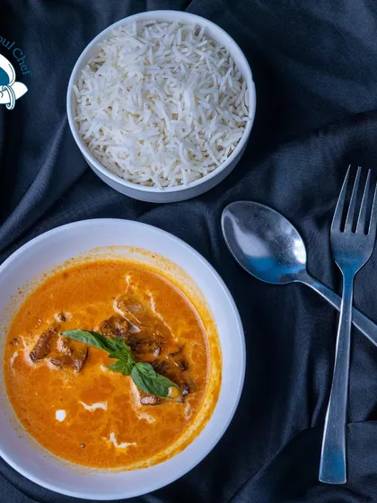 A simple yet profound pleasure. A flavorful curry, whether it's a spicy chicken or a creamy vegetable korma, paired with fluffy steamed rice is the ultimate comfort food I love to serve at my events.